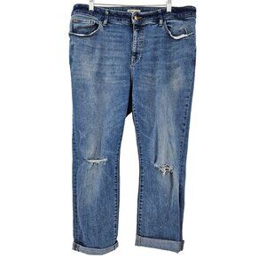 Warp + Weft Bru Brussels Boyfriend Jeans Medium Wash Women’s Size 18 Distressed